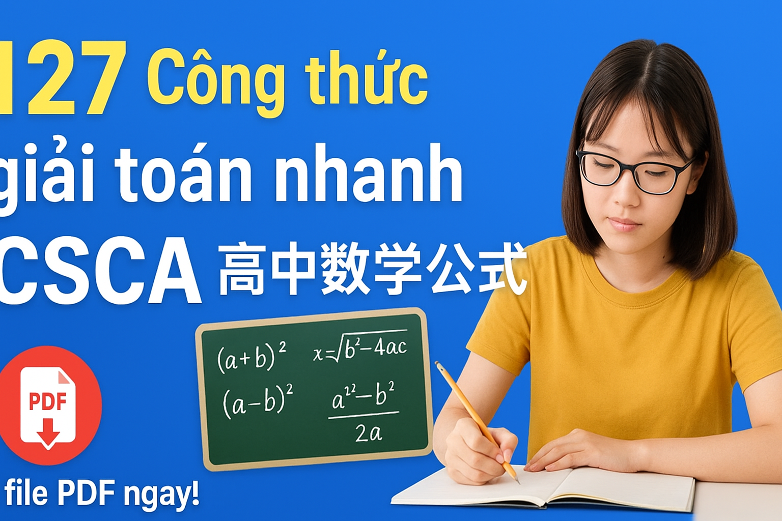[Ôn thi CSCA] 127 Công thức giải nhanh Toán cấp 3 高中数学127个快速解题公式