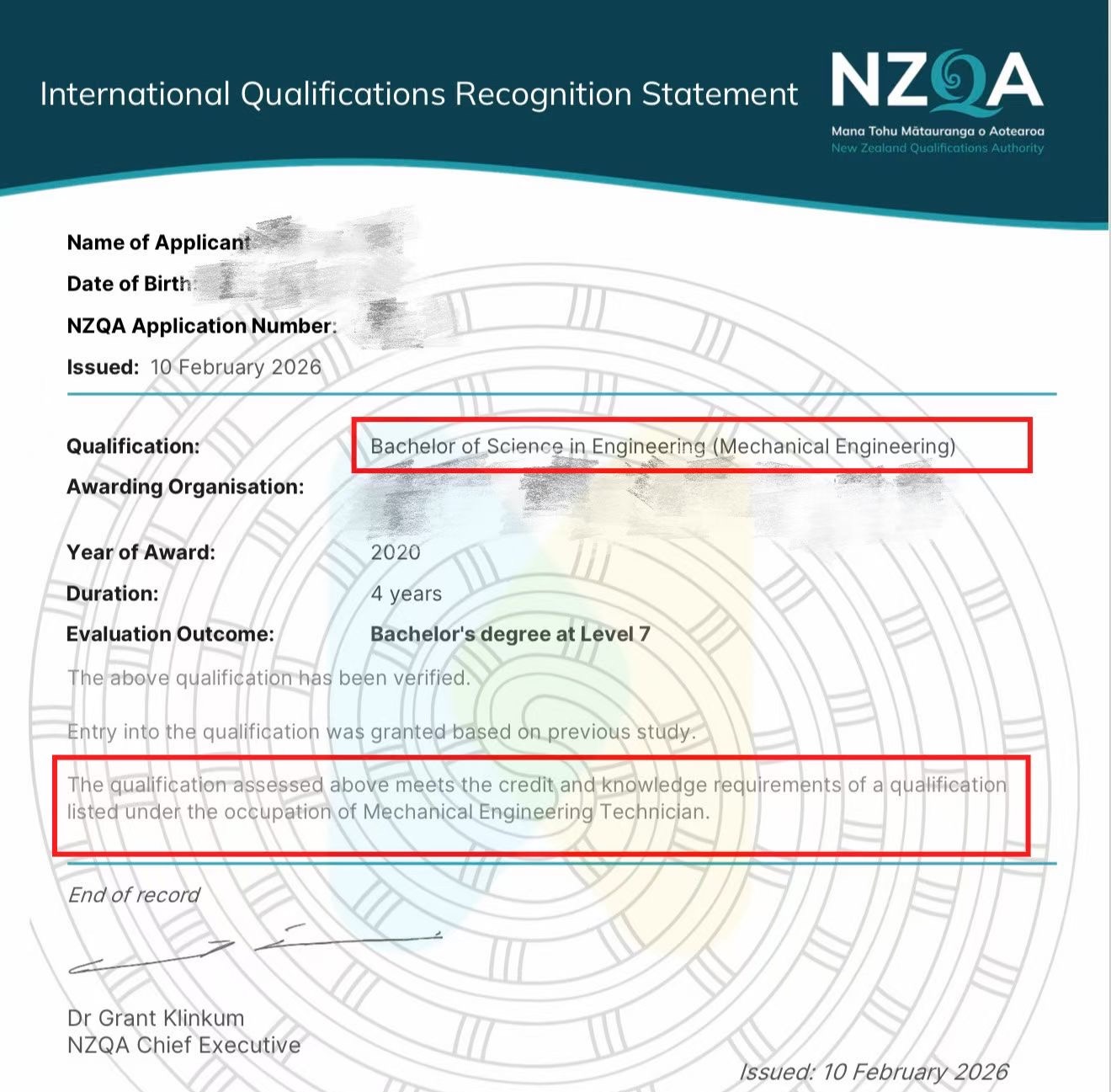 Thẩm định bằng cấp quốc tế tại New Zealand