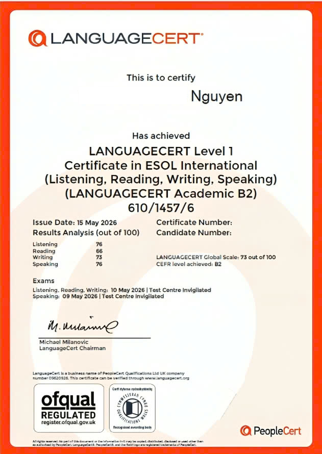 Chứng chỉ LanguageCert
